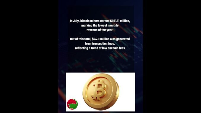 Bitcoin Mining Squeeze: July Revenue Hits Lowest Monthly Intake of the Year