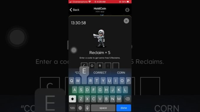 Hold Coin Reclaim Code 20 September 2024 Step by Step Guide to Recover Your Crypto #holdcoin #crypto