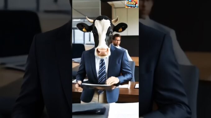 cow in office 🐄 #cow #cowvideos #cows #ai #ainews #shorts
