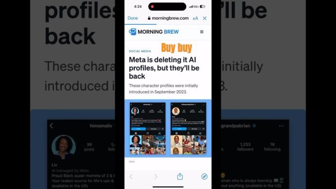 Meta is deleting it AI profiles #news #business