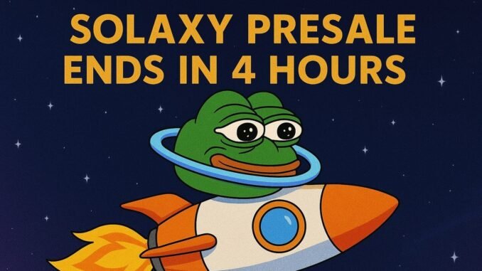 4 Hours Left as 2025's Best Presale Attracts Over $500K Solaxy Whale Purchases in the Weekend