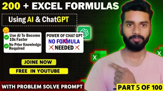 ChatGPT in Excel Mastery | AI & ChatGPT Master Class for Excel Beginners – Live Class 05