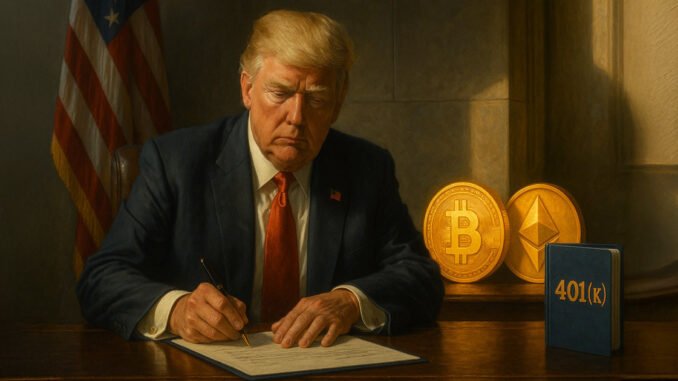 Trump opens $12.5 trillion 401(k) market to crypto and private equity access