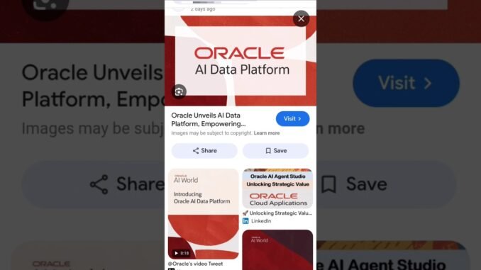 Oracle ka Enterprise AI Data Platform #ainews #aiupdates #openai #aiupdates #oracleai #futureofai