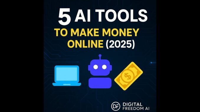 Top 5 AI Tools to Make Money Online in 2025 (for Beginners)