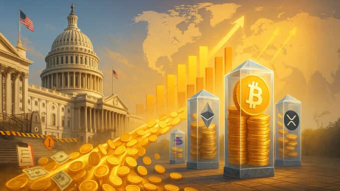 US shutdown and weak jobs data drive record $6B crypto US shutdown and weak jobs data drive record $6B crypto inflows