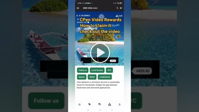 💰 How to Claim CPen Video Rewards | Free Crypto Reward Claim Guide🔥#cpennetwork #cpen #money