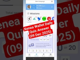 Xenea Wallet Daily Quiz Answer (09 Dec 2025) 🔥 | Free Crypto Mining 2025 | #xeneawallet #xenea