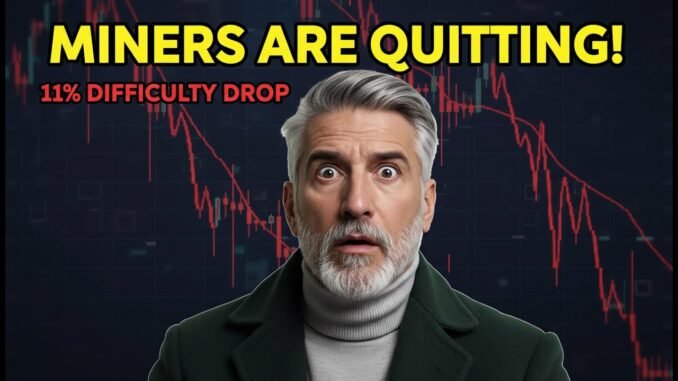 Bitcoin Mining Difficulty Crashes 11% — Biggest Drop Since China Ban | Miners Under Pressure