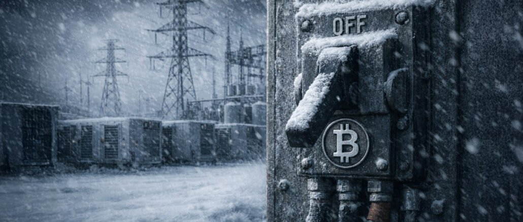 Bitcoin hashrate slumps as US miners curtail during winter storm