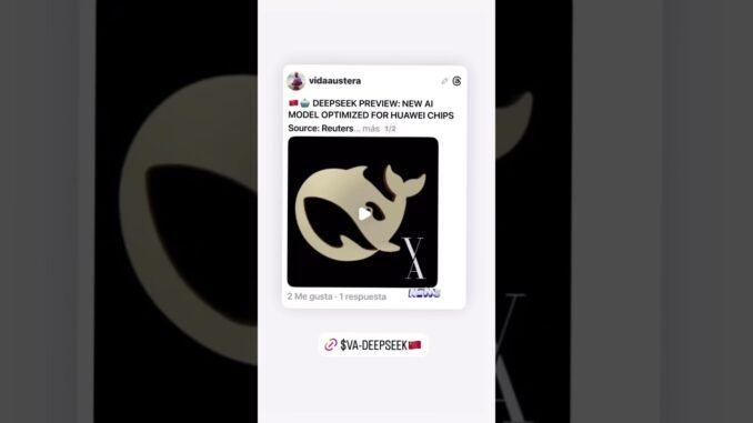 .🦄CRYPTO #NEWS 🇨🇳🤖 **DEEPSEEK PREVIEW: NEW AI MODEL OPTIMIZED FOR #HUAWEI CHIPS** #AI #deepseek
