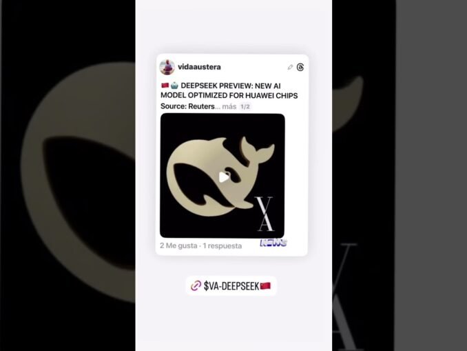 .🦄CRYPTO #NEWS 🇨🇳🤖 **DEEPSEEK PREVIEW: NEW AI MODEL OPTIMIZED FOR #HUAWEI CHIPS** #AI #deepseek