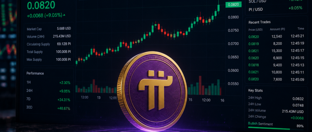 A bullish PI chart at $0.082