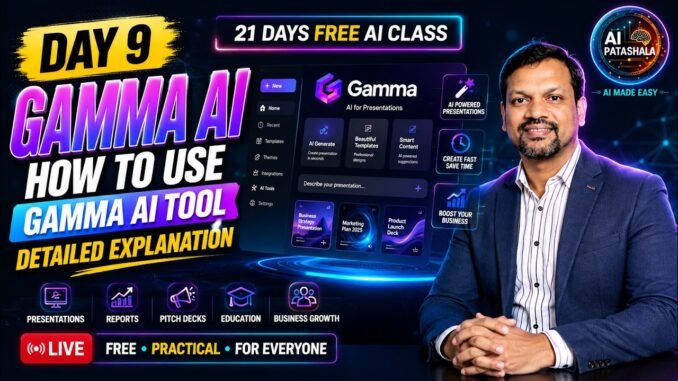 21 Days Free AI Class – Day 9🚀 | GAMMA AI TOOL | Telugu Live Class