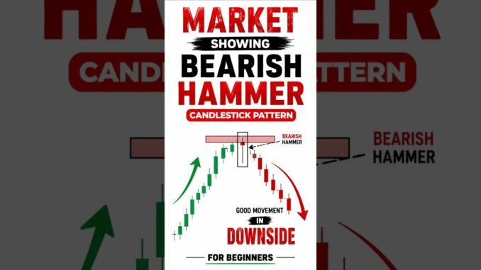 Big Bearish Hammer Candlestick Pattern For Beginners 👉#trading #stockmarket #shorts #youtubeshorts