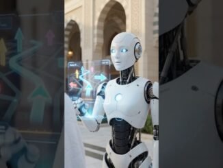 🤖 AI Robot Guides a Pilgrim to Masjid an-Nabawi | Ai Future World 🌍 🕌✨ #ai #aishorts #madina #makkah