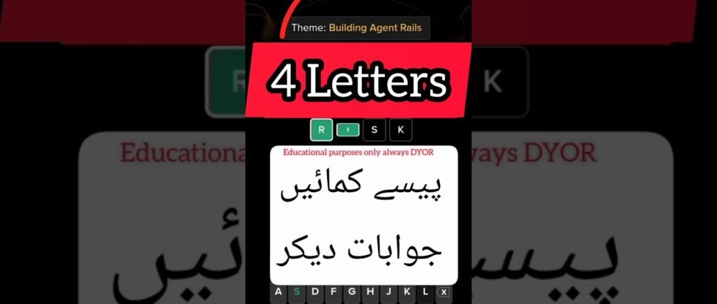 Binance 4 Word of the Day Today Answer | Building Agent Rails theme| #binancewordoftheday #4lettres