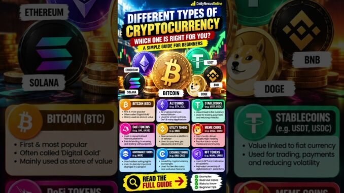 Different Types of Cryptocurrency Explained 🚀 | Beginner's Guide