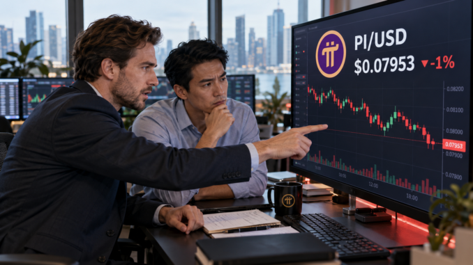 PI holds below $0.0800 as stablecoin plans emerge, but downside risks persist